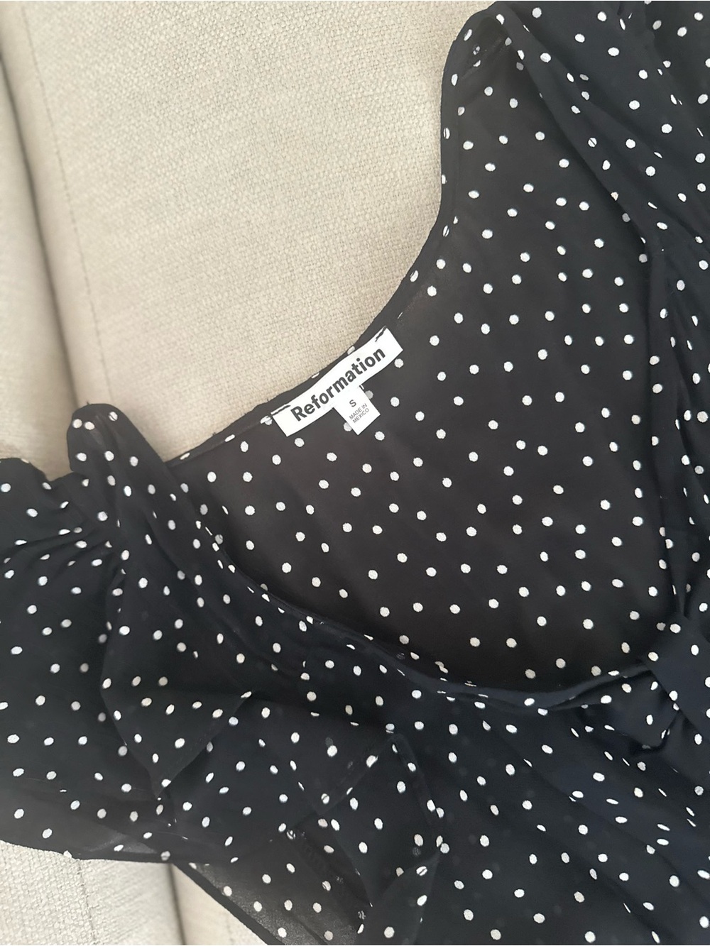 Reformation Black Polka Dot Maxi Dress - Picture 4 of 6